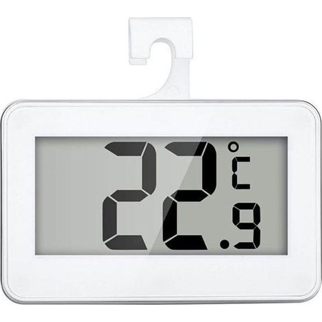 Juego de 2 termómetros para refrigerador, pantalla LCD, para medir la temperatura del refrigerador y del congelador. (1/4)