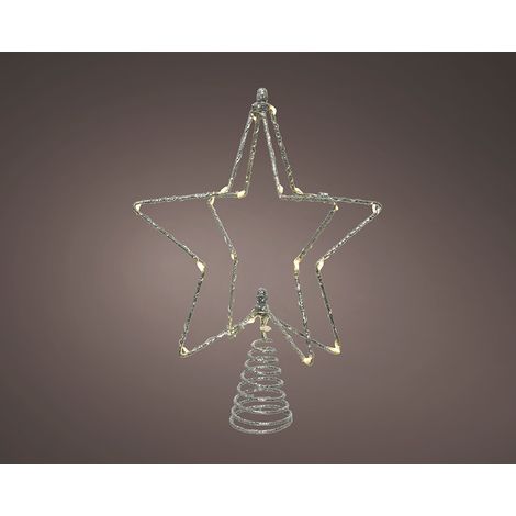 Estrella árbol navidad alambre microLED 20x5x25cm LUMINEO – Plateado (1/2)