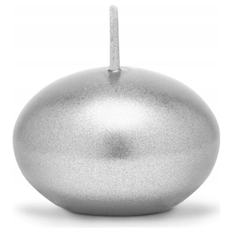 Bougie flottante, métallique, argentée, 4 cm, 1 pièce. (1/2)