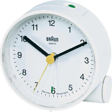 Braun BNC 001 sveglia al quarzo bianca compatta e silenziosa