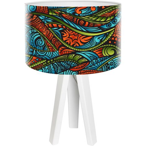 Lampe de chevet ethno foto-056 - Blanc, rouge