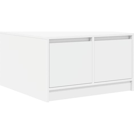 Maison Exclusive - Mesa de centro con cajones blanca 70,5x70x40 c