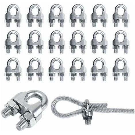 Linghhang – Lot de 20 serre-câbles M3 en acier inoxydable 304 – Pour câbles de 3 mm – Fixation sécurisée pour meubles et voiles d'ombrage