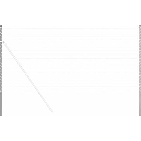 Grillage rouleau，Poteaux de clôture 2 pcs Argent 130 cm Acier peint par poudre (1/5)