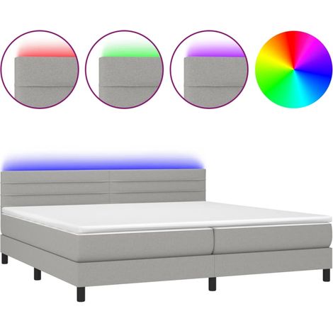 Maison Exclusive - Sommier à lattes de lit matelas LED Gris clair 200x200 cm Tissu (1/5)