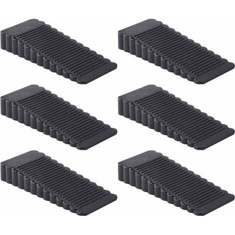 6 Stück Türstopper, rutschfester Türkeil aus Gummi (schwarz)  FLITI