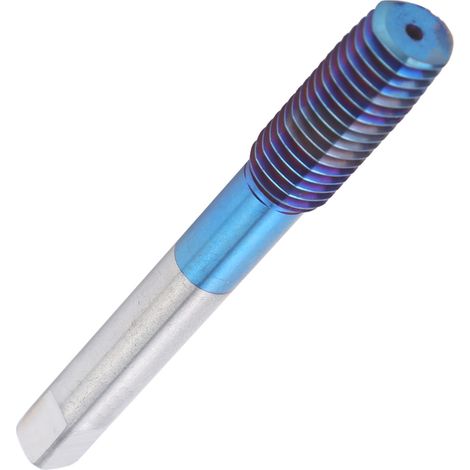 Taraud machine métrique à poignée droite, revêtement nano bleu, acier au tungstène, M10 (1/5)