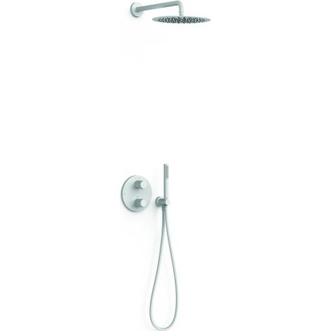 Kit robinet thermostatique encastré 2 voies pour douche Therm-box Blanc mat - TRES 26235004BM