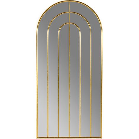 Miroir mural en métal doré TOKA – L 72 x H 150cm (1/4)