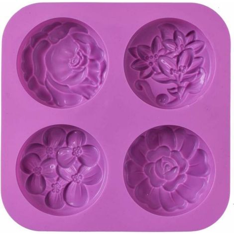 Moules Savon en Silicone en Forme de Fleur Anti-Adhsif Pour Muffins Gele et Cheesecake couleurs multiples (1/4)