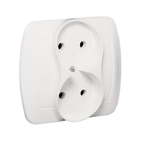 Enchufe doble Simon Akord 16A IP20 blanco AG2/11