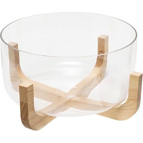 Bol en verre Arha avec base en bois