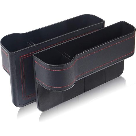MINKUROW Scatola Portaoggetti Per Auto, 2 Pezzi Organizer Per Seggiolino Auto Universale Tasca Laterale Per Sedile In Pelle Scatola Per Portaoggetti Per Portafoglio Telefono Monete Chiave Per Sigarett (1/5)