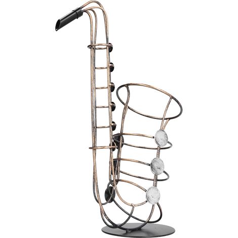 Porte-bouteille de vin en métal, figurine saxophone décoratif pratique, accessoire décoration maison (1/5)