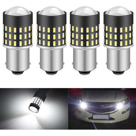 2 pcs Super Lumineux 1156 BA15S 7506 1073 1095 1141 3014 54smd objectif LED les ampoules de rechange Queue de signal de frein arrière à feux de stop Parking RV 3.1 W DC 12 V Blanc