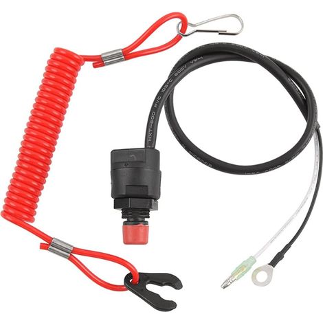 Cordon Sécurité d'Urgence Moteur – Interrupteur Arrêt pour Bateau, VTT, Scooter, Vélo, Hors-Bord (1/5)