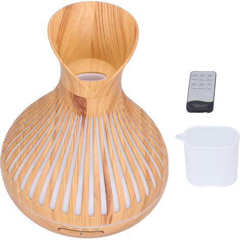 400-ml-Diffusor für ätherische Öle, Holzoptik, Fernbedienung, Nachtlicht, Luftbefeuchter für Schlafzimmer oder Büro, 100–240-V-EU-Stecker (1/5)