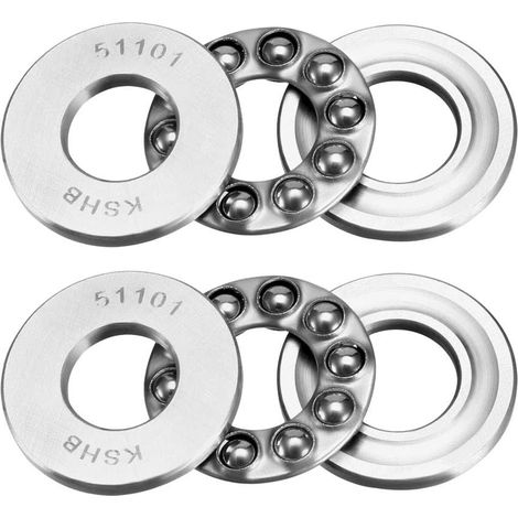 Thrust Ball Bearings 12mm x 26mm x 9mm Chrome Steel ABEC3 Single Row Roll 2pcs (1/4)