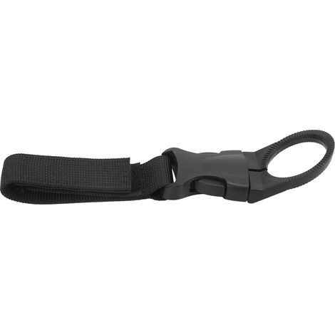 Porte-bouteille avec clip et mousqueton, idéal pour sac à dos ou camping. (1/5)