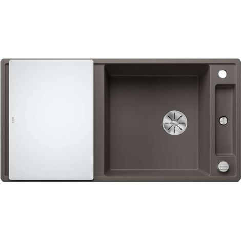 BLANCO Einbauspüle AXIA III XL 6 S Silgranit InFino Ablauf Vulkangrau / mit Glas-Schneidbrett (1/2)