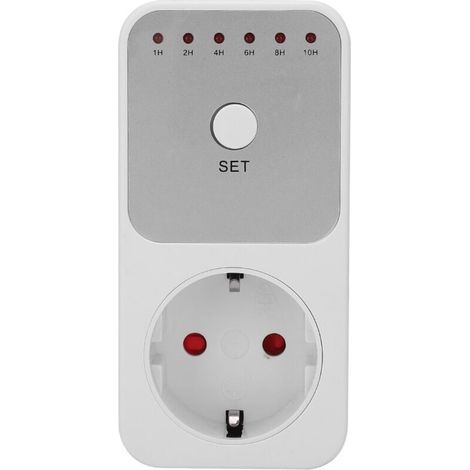 Interrupteur de prise avec minuterie programmable – Compte à rebours 1 à 10 heures – Tension 230V – Courant 16A – Matériau ABS