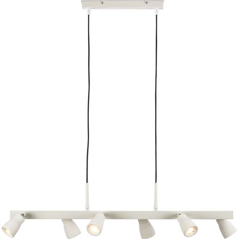 Briloner Lampada A Sospensione LED 6 Luci 80,5x120 cm 6x3,5W 6x400lm 3000K Bianco Caldo Orientabile Bianco Antico - Lampadario Sala Da Pranzo (1/5)