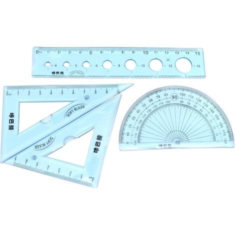 Healifty Lot de 4 règles flexibles en plastique transparent avec (1/5)