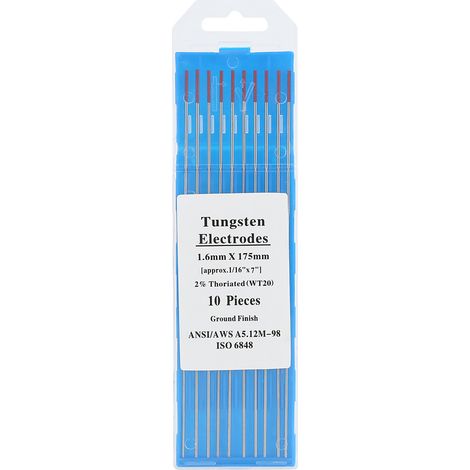 Électrode de soudage TIG WT20 Thorium 2% Tige Professionnelle 1,6mm x 175mm pour Machine à Souder (1/5)