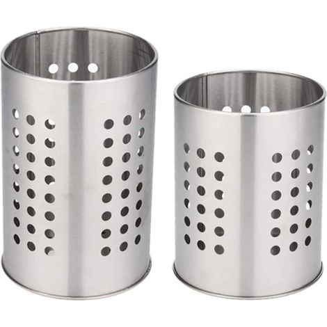 Portautensili da cucina in acciaio inossidabile da 2 pezzi, grande organizer per utensili da cucina (1/5)