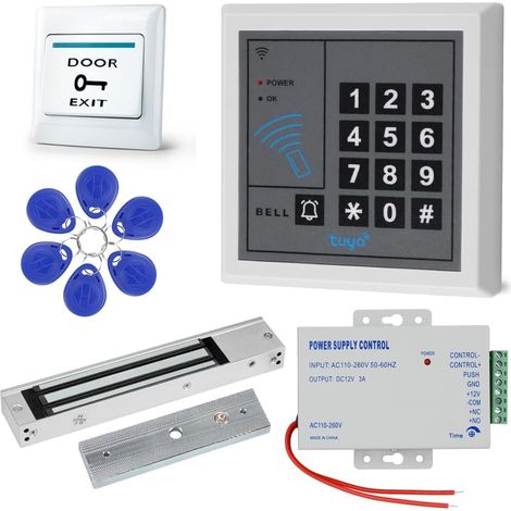 Kit de système de contrôle d'accès WiFi, Clavier de contrôle d'accès à Distance pour utilisateurs, Comprend Serrure magnétique de kg, Clavier de contrôle (1/5)