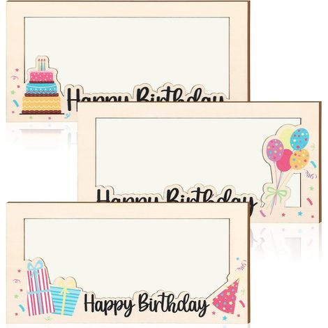 Coffret cadeau d'anniversaire 3 pièces : boîte à cartes en bois, porte-billets, enveloppe d'argent, portefeuille, cadeau de fête DIY (1/5)