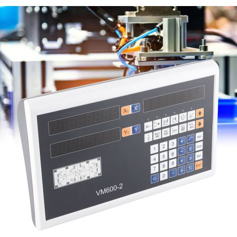 Digitalanzeige-Encoder, hochpräziser digitaler fotoelektrischer linearer elektronischer LCD-Encoder mit Gitter, 2-Achsen-DRO-Dreh- und Fräsmaschine, inkrementeller TTL-Typ, europäischer Standard. (1/5)