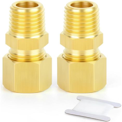 2 Pièces Raccord, 8 mm, Laition, Filetage 1/4 BSP, Droite, Carburant (1/5)
