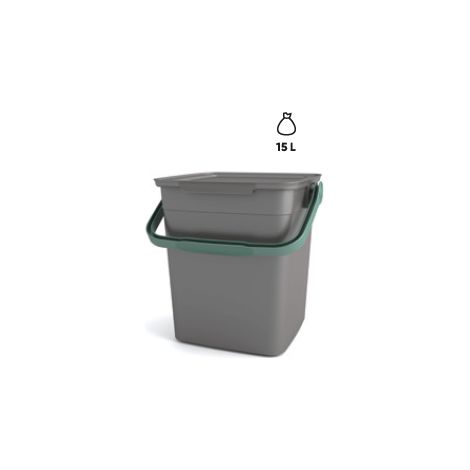 pattumiera per rifiuti organici keter "smart container bio compost" in polipropilene con manico, 25,5x23x25 cm (1/4)