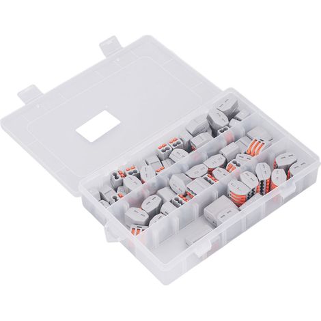 Connecteurs de fils à levier PCT 60 pièces, presse rapide anti-vieillissement, bornes de câble 250V 4KV, raccords électriques à levier pour connexion rapide (1/5)