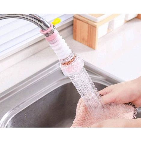 Buses de Robinet Rotatives Anti-éclaboussures, Dispositif d'économie d'eau du robinet, Robinets pliants pour cuisine, Salle de bain et salle de douche(rose) (1/3)