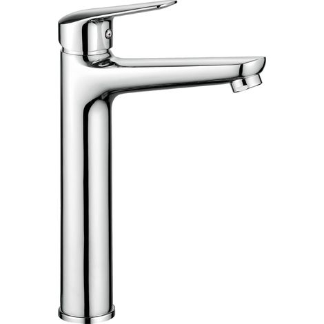 Robinet de lavabo sur pied haut en chrome borosilicate avec bec pivotant, Neo