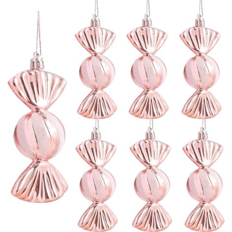 Boules de Noël en or rose, 12 cm, 24 pièces. (1/5)
