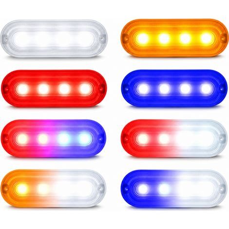 Feu Latéral LED pour Camion et Remorque, Feu de Signalisation Stroboscopique Blanc 12-24 V, 4 LED (1/5)