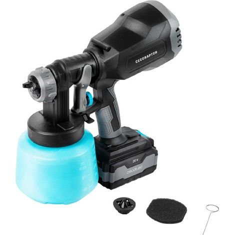 Cecotec Pistola de Pintura sin Cables CecoRaptor Color 4020 Ultra. Batería 20V y 4000mAh, Depósito 1000 ml, Flujo de Pintura 700ml/min, 2 Boquillas Intercambiables de 1,80mm y 2,6mm (1/5)