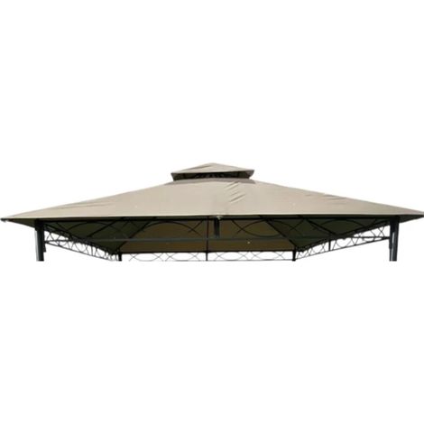cover di ricambio per gazebo da esterno eurogarden "deluxe" in poliestere tortora 3x3 m