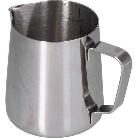 Verseuse à lait en acier inoxydable pour mousse à café, bec verseur pointu, pichet à lait avec graduation 400ml (1/5)