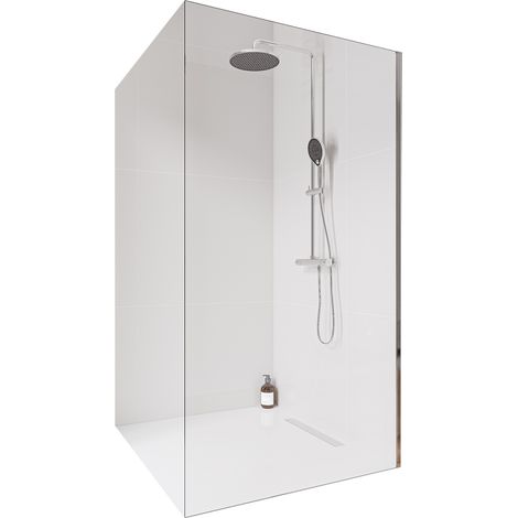 Walk-In Bernstein EX102-2 10mm Nano Klarglas Edelstahl Chrom 100x220cm ohne Bodenprofil