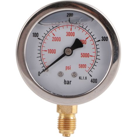 Raccord de test pour flexible hydraulique M162‑BSP1/4 + manomètre 0400 bar (6 000 psi) flexible de 1,5 m (1/5)