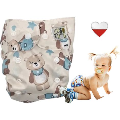 Wiederverwendbare Windeltaschen aus Mikrofleece mit Minzbärenmuster von NappiMe (1/5)
