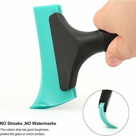Raclette à vitre multifonctionnelle en silicone pour salle de bain, miroirs de porte de douche, fenêtres, verre, portes de douche, pare-brise de voiture, raclette à vitre (verte)