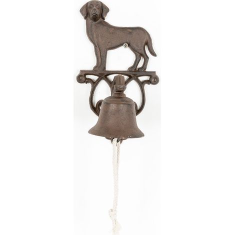 HOMESCAPES Türglocke Hund aus Gußeisen, 14.3 x 13.2 x 24.9cm