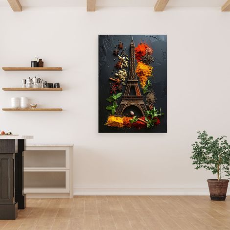Wandbild Gewürze Kräuter Eiffelturm 70x100