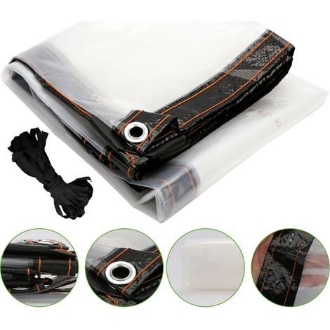 Bâche transparente indéchirable protection Transparente armée bache plastique 1x2M (1/5)