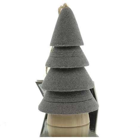 Kaemingk Christbaumanhänger Tanne Taupe Ø 6 cm Höhe 10 cm - MDF (1/2)